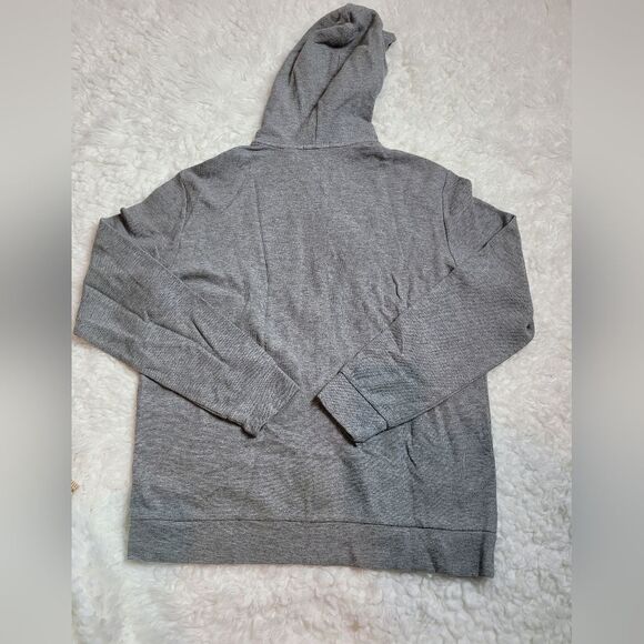 Theory Myhlo Hoodie Mens Size XL  Waffle-Knit Gray Cotton-Blend  2 Way  Zip-Up - Picture 2 of 10